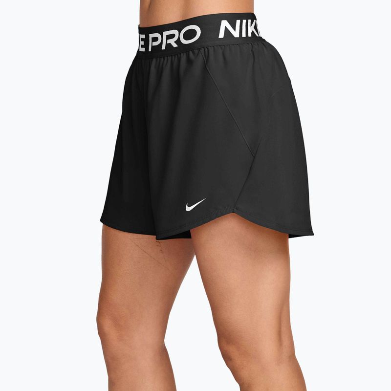 Жіночі тренувальні шорти Nike Pro Dri-Fit Mid-Rise Brief-Lined 3" black/white 3