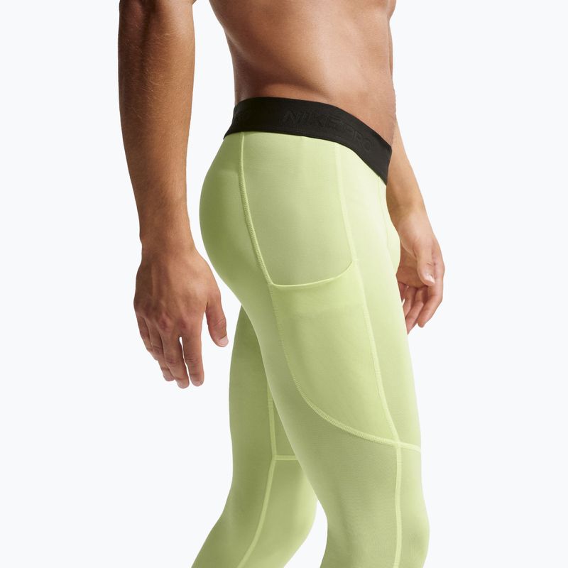 Легінси для тренувань чоловічі Nike Pro Dri-Fit Tight Fitness light liquid lime/black 4