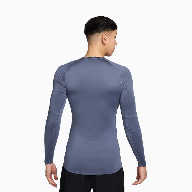 Чоловічий тренувальний лонгслів Nike Pro Dri-Fit Tight Fitness diffused blue/black 2