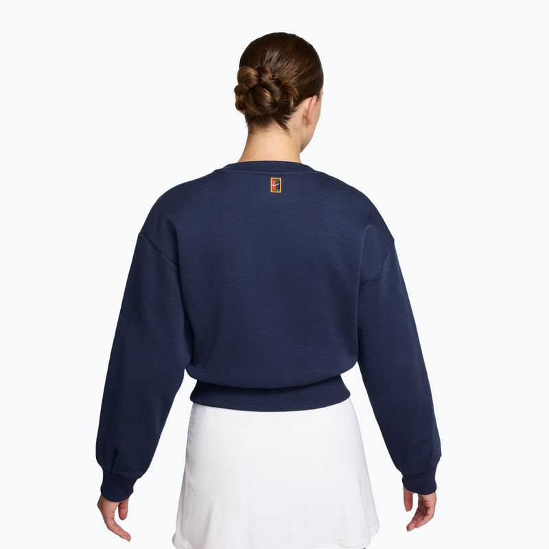Кофта жіноча Nike Court Collection French Terry Crew Neck midnight navy/sail 2