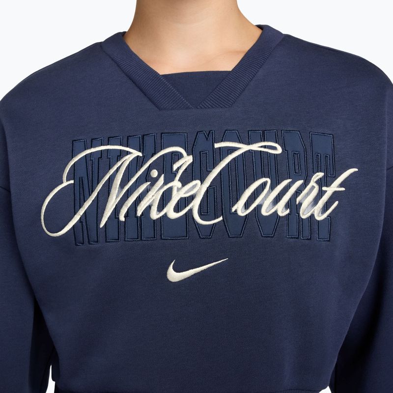 Кофта жіноча Nike Court Collection French Terry Crew Neck midnight navy/sail 3