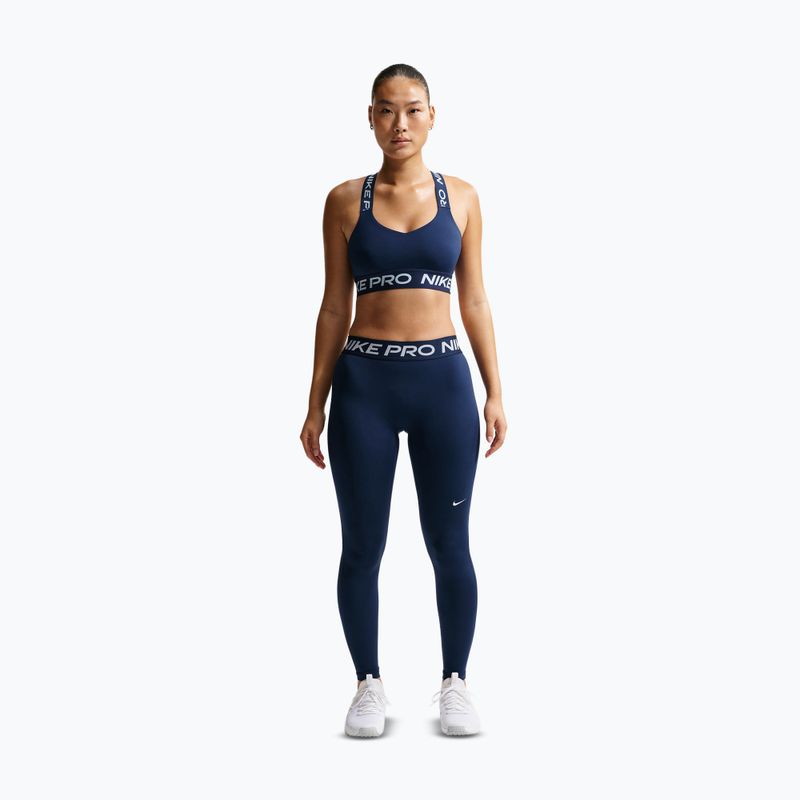 Легінси жіночі Nike Pro Mid-Rise Full midnight navy/white 2