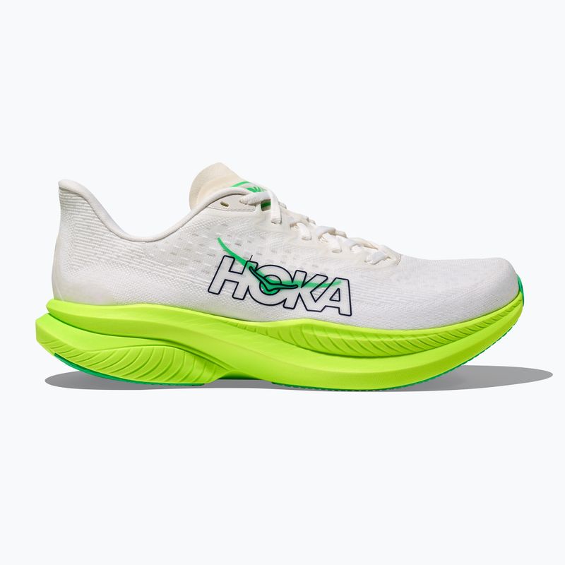 Кросівки для бігу чоловічі HOKA Mach 6 white/neon lime 2