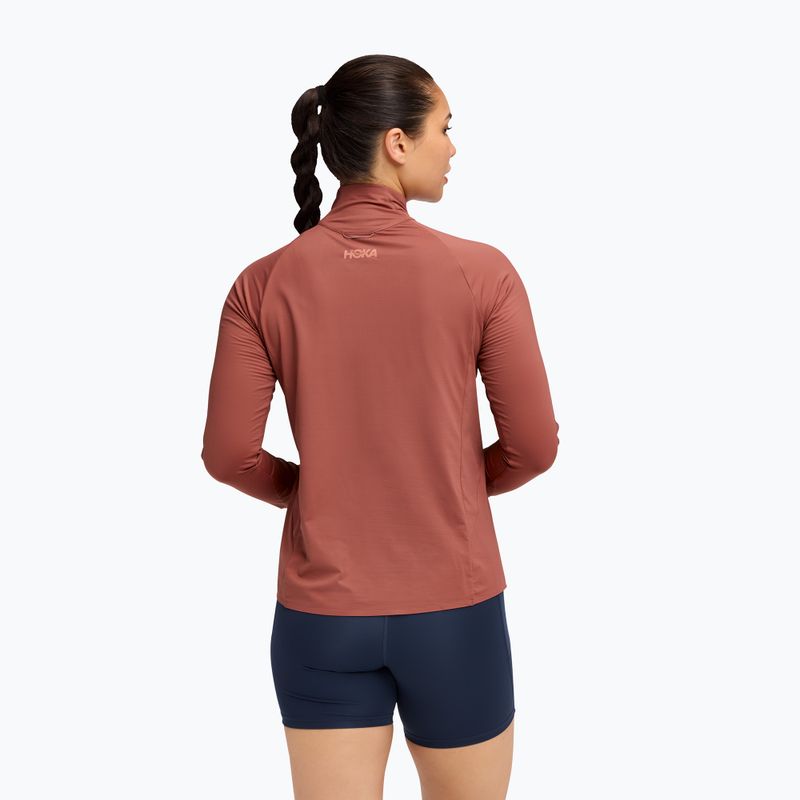 Кофта для бігу жіноча HOKA GlideTech Quarter Zip rouge 3