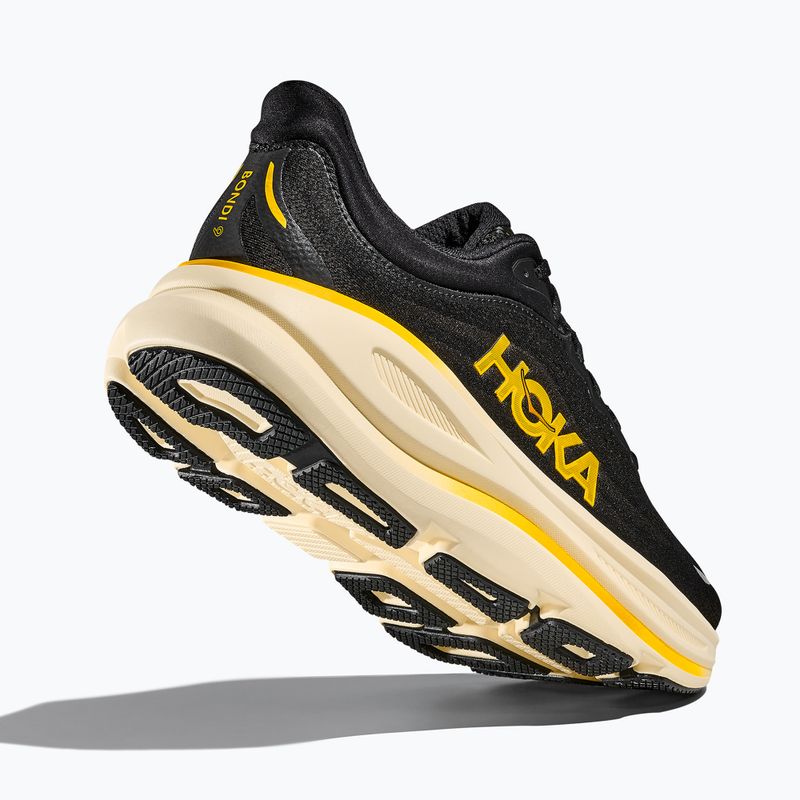Кросівки для бігу чоловічі Hoka Bondi 9 carbon black/yellow gold 5