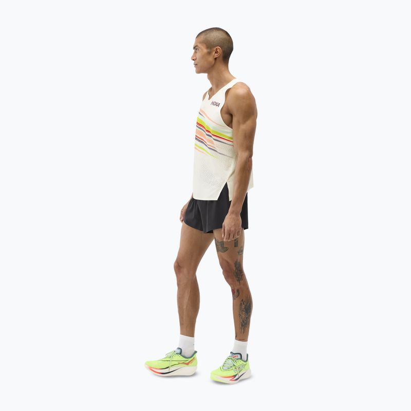 Футболка для бігу чоловіча HOKA Race Day Singlet alabaster flare 2
