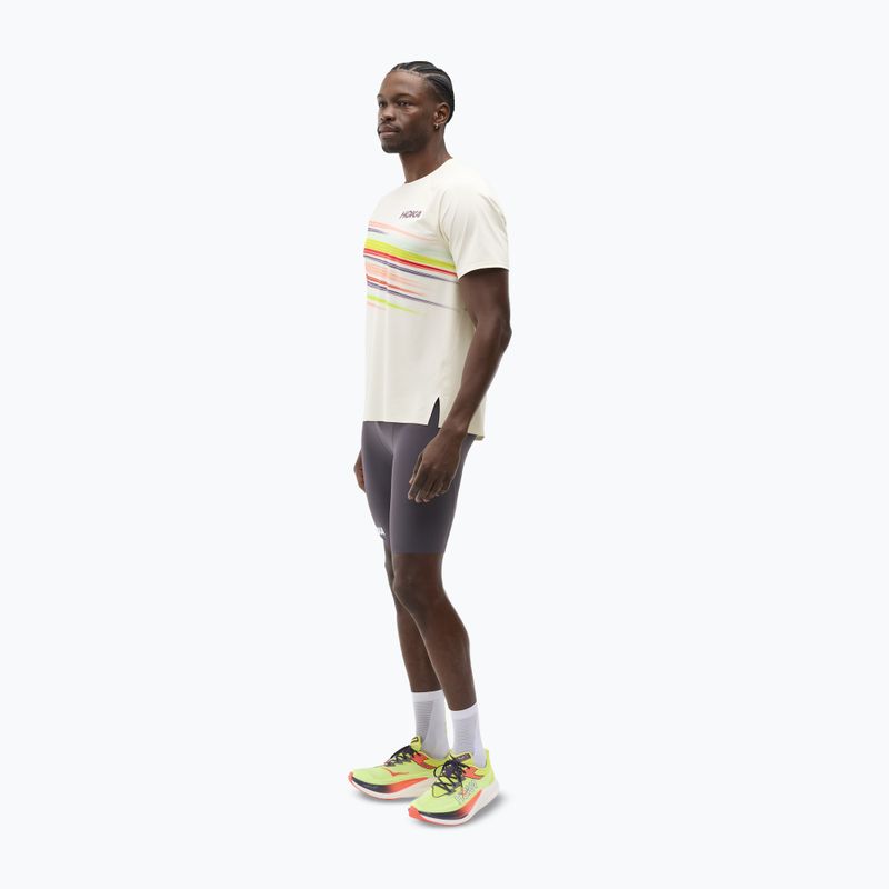 Футболка для бігу чоловіча HOKA Race Day alabaster flare 2