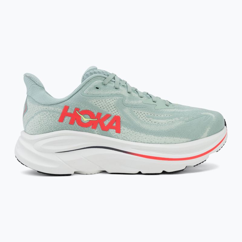 Кросівки для бігу чоловічі HOKA Clifton 10 Wide sage/neon flame 2