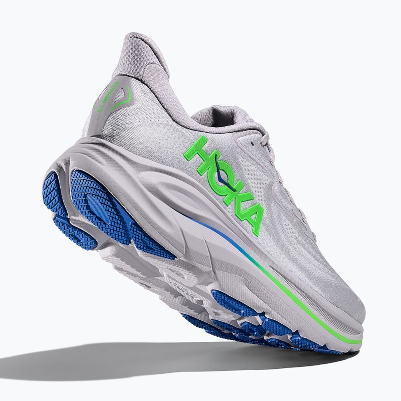 Кросівки для бігу чоловічі HOKA Clifton 10 Wide ash grey/neon green 5