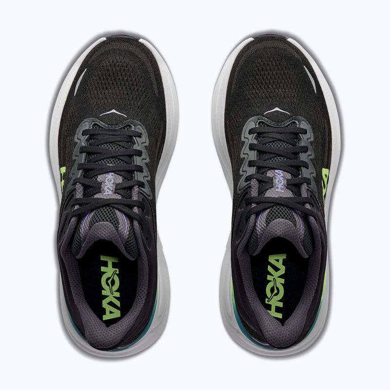 Кросівки для бігу чоловічі HOKA Bondi 9 black/neon yuzu 5