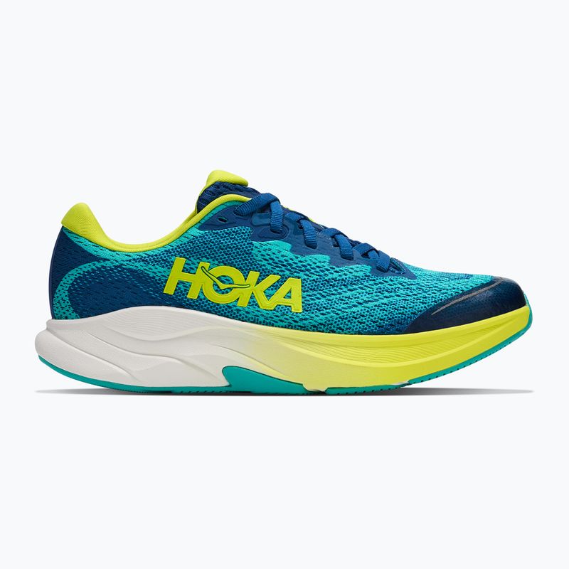 Кросівки для бігу дитячі HOKA Rincon 4 electric aqua/neon hoka citrus 2