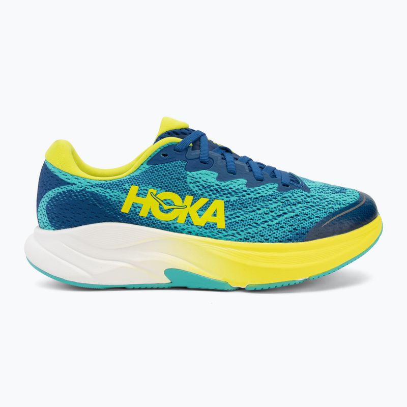 Кросівки для бігу дитячі HOKA Rincon 4 electric aqua/neon hoka citrus 2