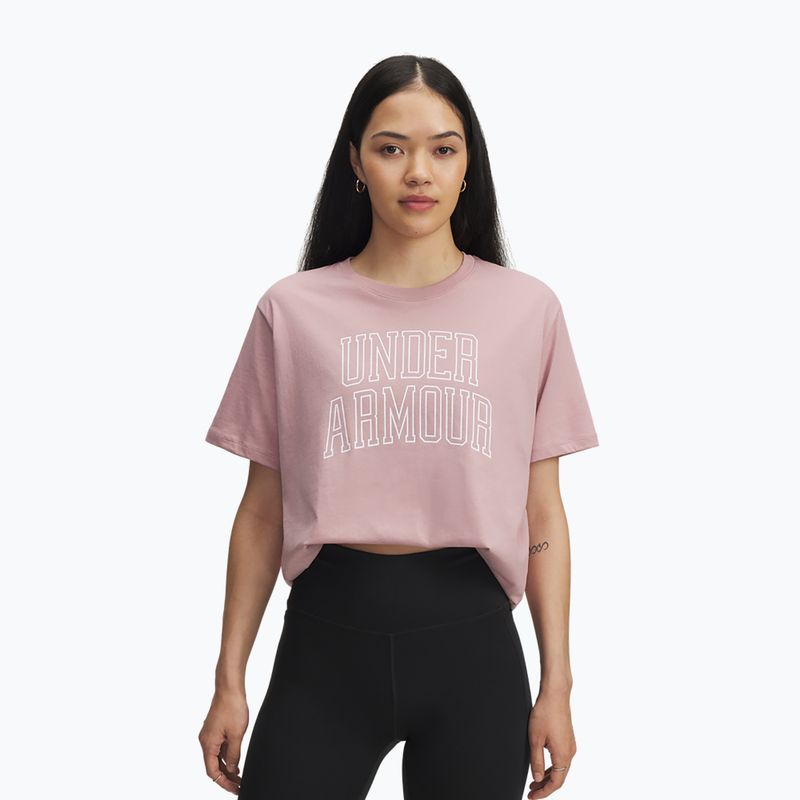 Футболка для тренувань жіноча Under Armour Rival Campus tourmaline pink/white