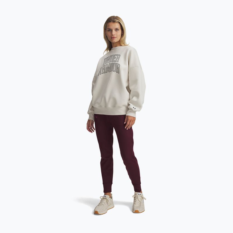 Жіноча флісова толстовка Under Armour Rival Fleece Varsity Crew summit white/black 2