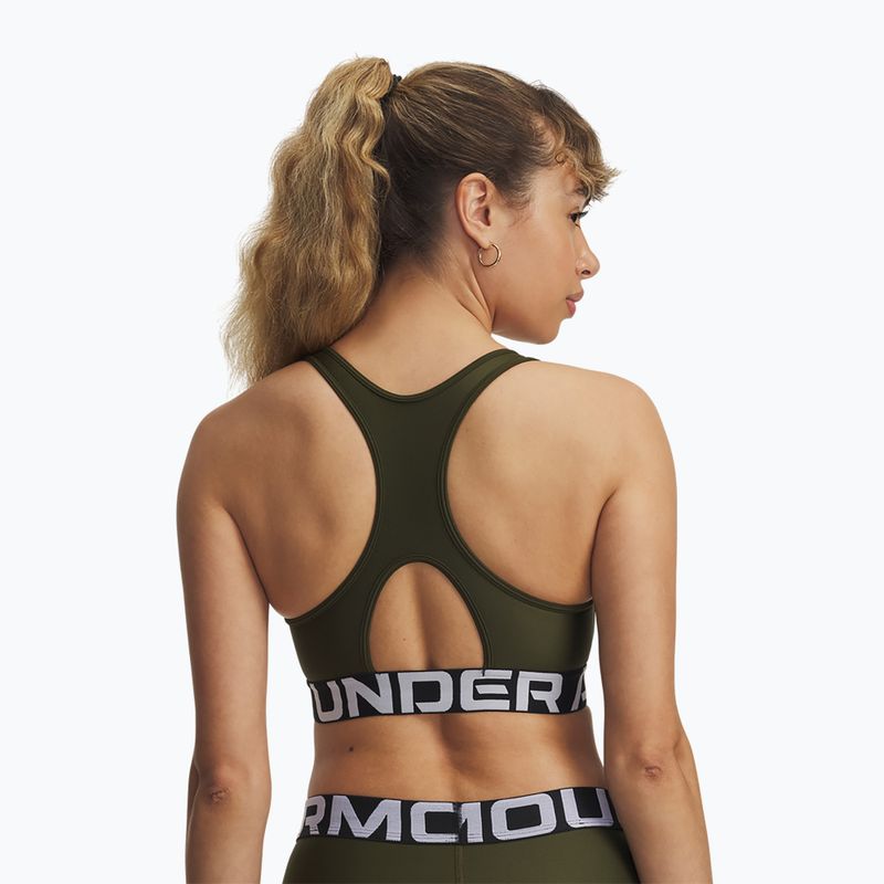 Бюстгальтер для тренувань Under Armour HG Authentics Mid Branded expedition green/white 2