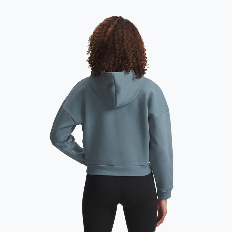 Кофта жіноча Under Armour Rival Fleece Piped HZ Hoodie jasper blue/white 2