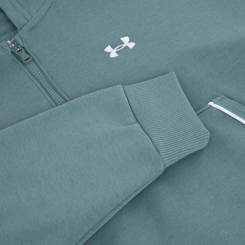 Кофта жіноча Under Armour Rival Fleece Piped HZ Hoodie jasper blue/white 6