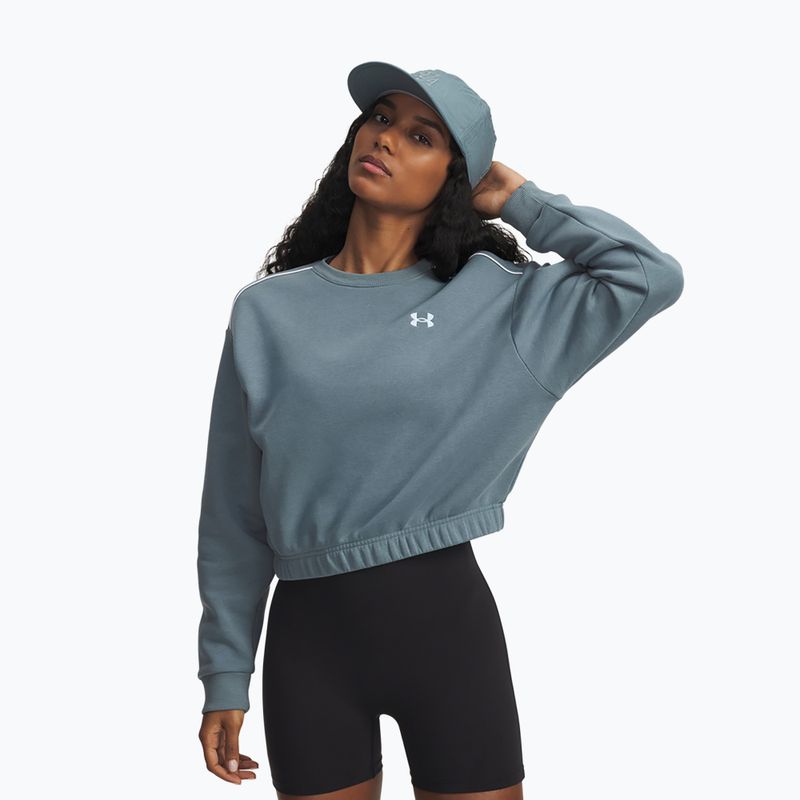 Кофта жіноча Under Armour Rival Fleece Piped Crew jasper blue/white