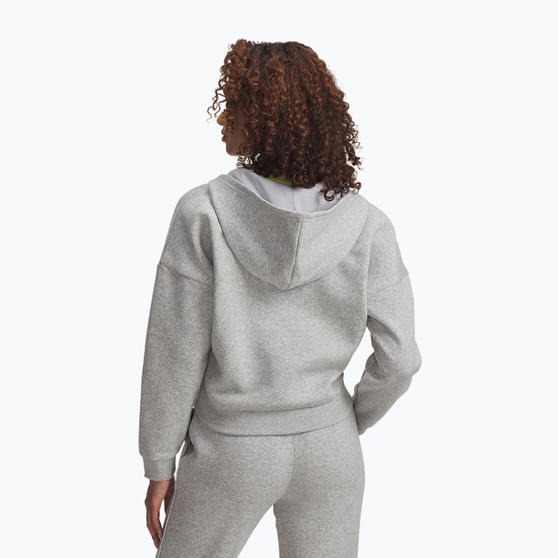 Жіноча толстовка Under Armour Rival Fleece Piped HZ Hoodie модний сірий світлий меланж/білий 2
