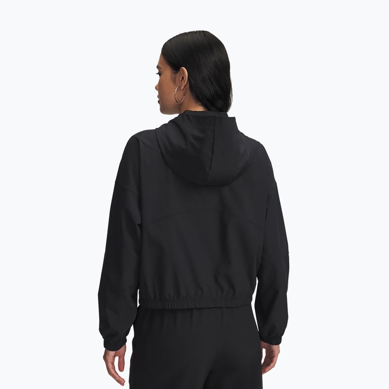 Куртка жіноча Under Armour Rival Woven Hoody black/black/white 2