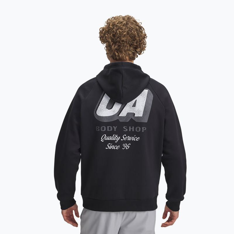 Кофта чоловіча Under Armour Rival Fleece HBR Logo Hoodie black/white 2
