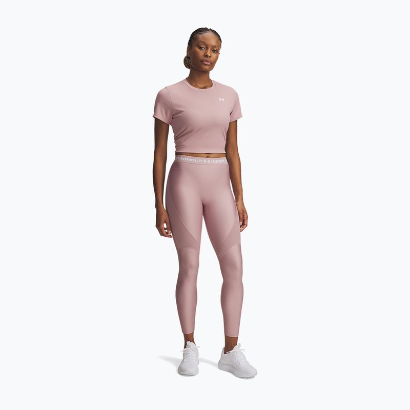 Жіночі легінси Under Armour HeatGear Rib tourmaline pink/tourmaline pink/white 2