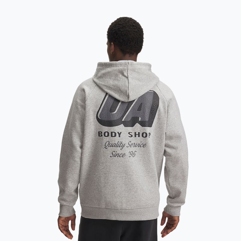 Кофта чоловіча Under Armour Rival Fleece HBR Logo Hoodie mod gray light heather/castlerock 2