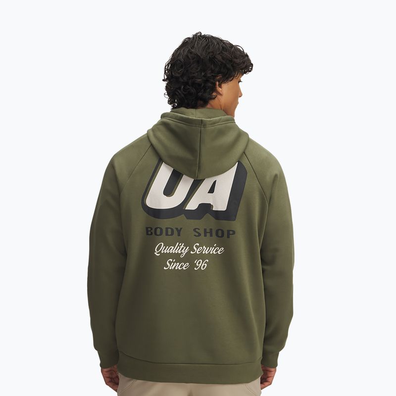 Кофта чоловіча Under Armour Rival Fleece HBR Logo Hoodie marine od green/stone 2