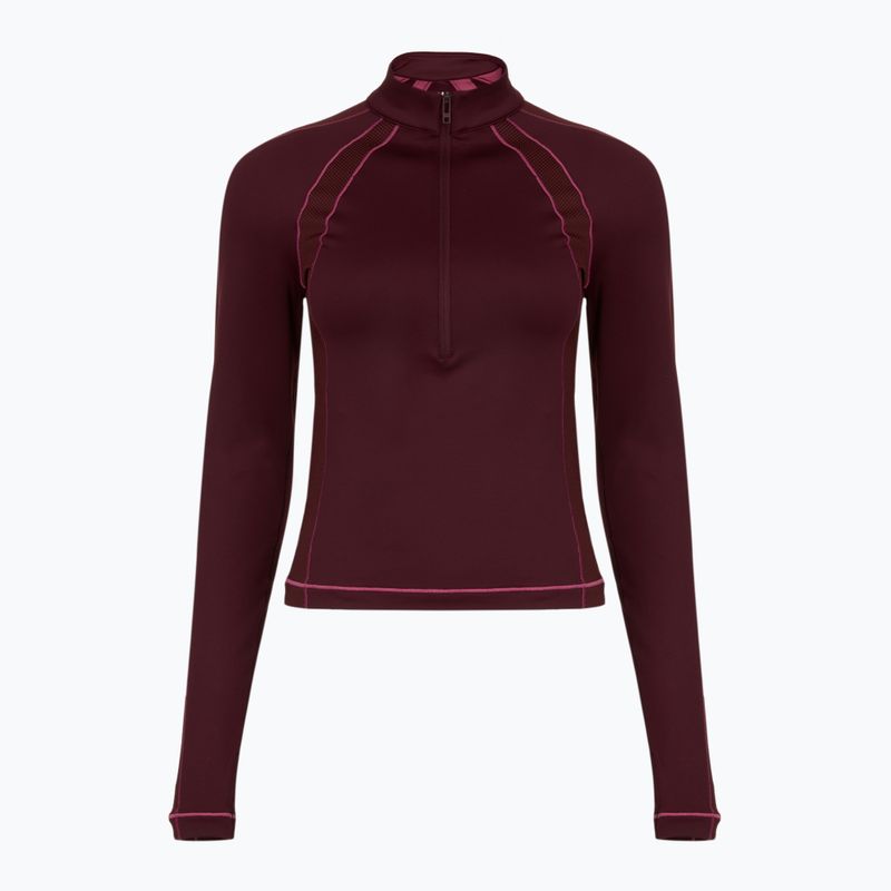 Футболка жіноча Under Armour ColdGear Textured 1/2 Zip dark maroon/fuchsia dusk/metallic silver