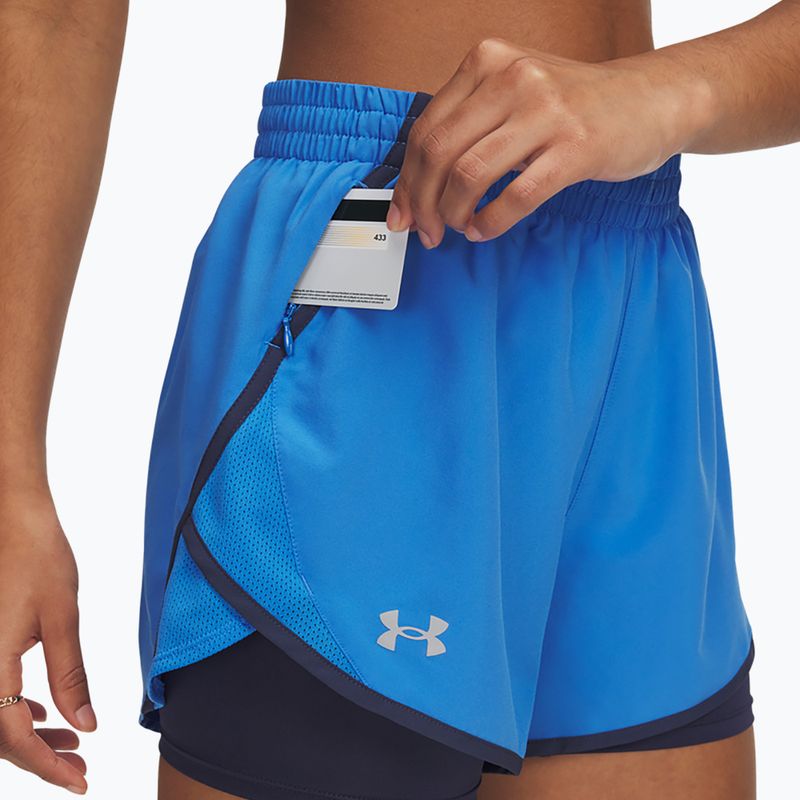 Жіночі шорти для бігу Under Armour Fly By 2in1 Blue Atlantis/Washed Navy/Reflective 4