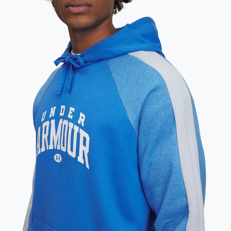 Кофта чоловіча Under Armour Rival Fleece Colorblock Hoodie blue atlantis/white 3