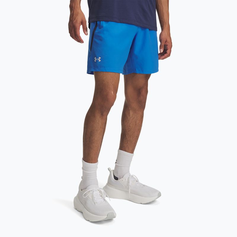 Чоловічі шорти для бігу Under Armour Launch 7" blue atlantis/washed navy/reflective