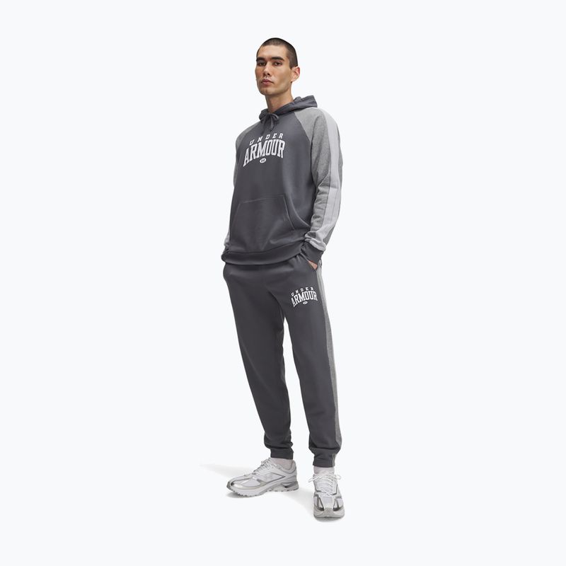 Штани для тренувань чоловічі Under Armour Rival Fleece Colorblock castlerock/mod gray/white 2