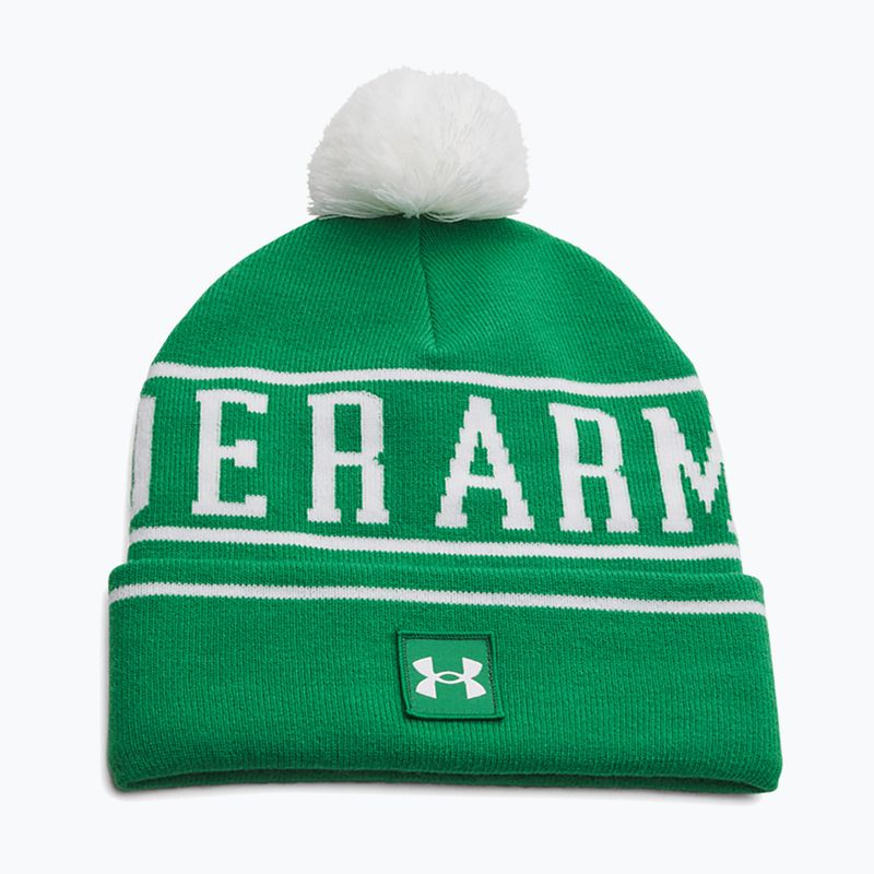 Шапка зимова чоловіча Under Armour Halftime Pom Beanie team kelly green/white/white