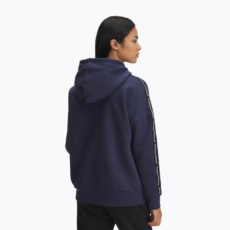 Кофта жіноча Under Armour Icon Fleece Taped Hoody washed navy/white 2