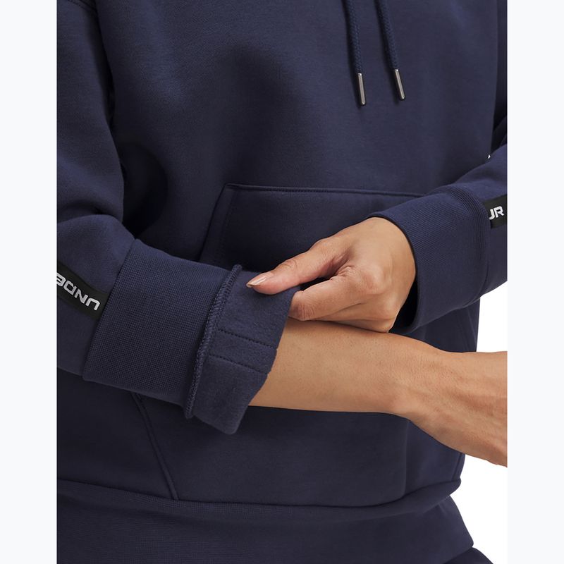 Кофта жіноча Under Armour Icon Fleece Taped Hoody washed navy/white 3