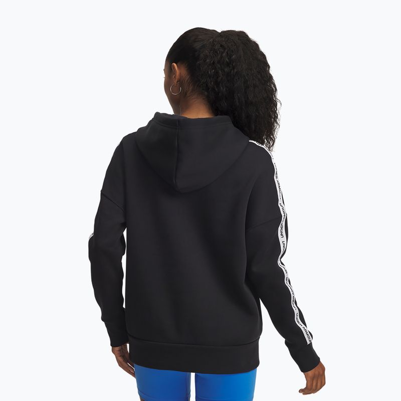 Кофта жіноча Under Armour Icon Fleece Taped Hoody black/white 2