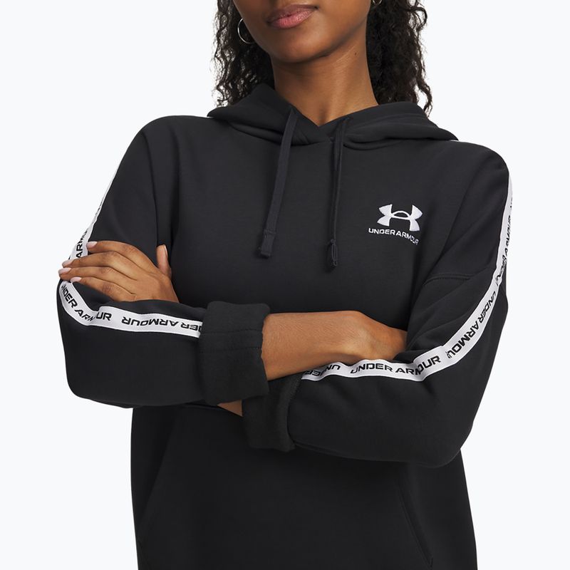 Кофта жіноча Under Armour Icon Fleece Taped Hoody black/white 3