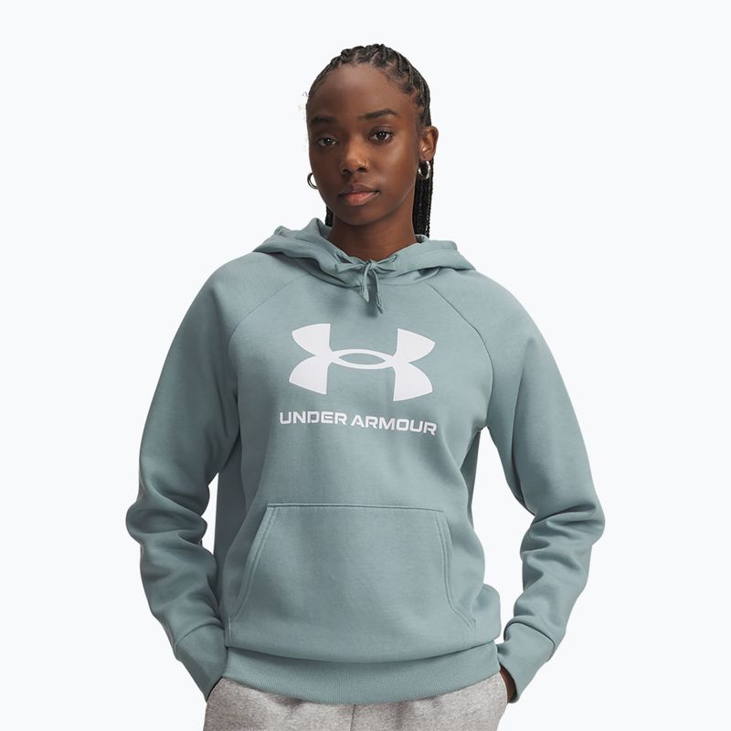 Кофта жіноча Under Armour Rival Fleece Big Logo Hoody serpentine/white