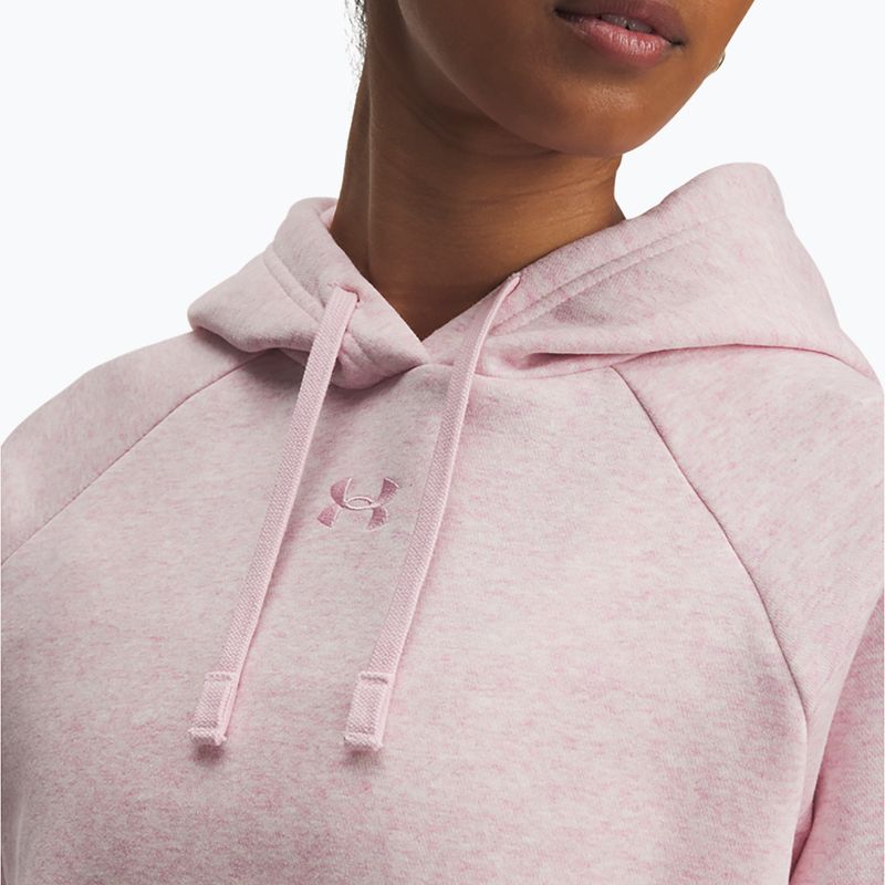 Жіноче худі Under Armour Rival Fleece Hoodie prime pink light heather/prime pink 3