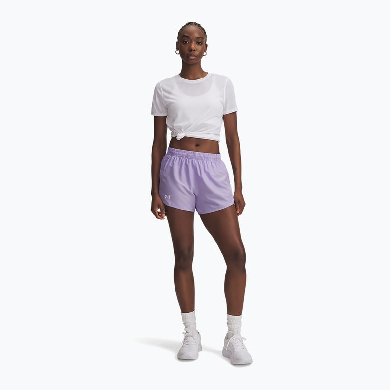 Шорти для бігу жіночі Under Armour Fly By 3" transparent/transparent/reflective 2