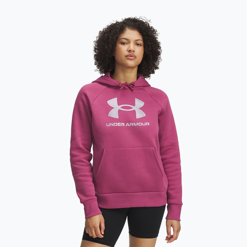 Кофта жіноча Under Armour Rival Feelce Shimmer Hoody fuchsia dusk/irisdescent