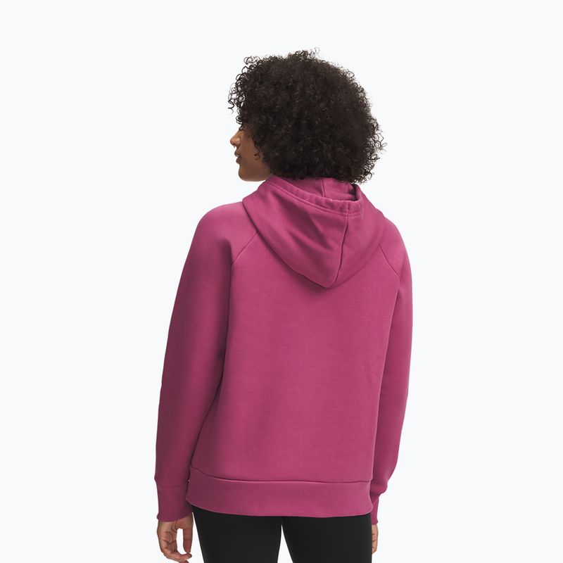 Кофта жіноча Under Armour Rival Feelce Shimmer Hoody fuchsia dusk/irisdescent 2