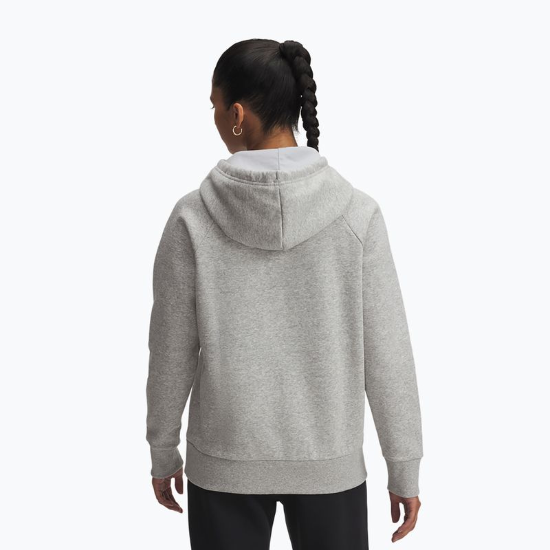 Кофта жіноча Under Armour Rival Feelce Shimmer Hoody mod gray light heather/iridescent 2