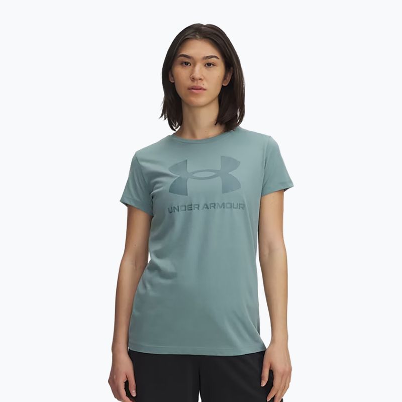 Жіноча тренувальна футболка Under Armour Rival Logo serpentine/jasper blue