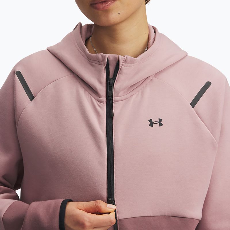 Кофта жіноча Under Armour Unstoppable Fleece HZ tourmaline pink/maroon mist/black 3