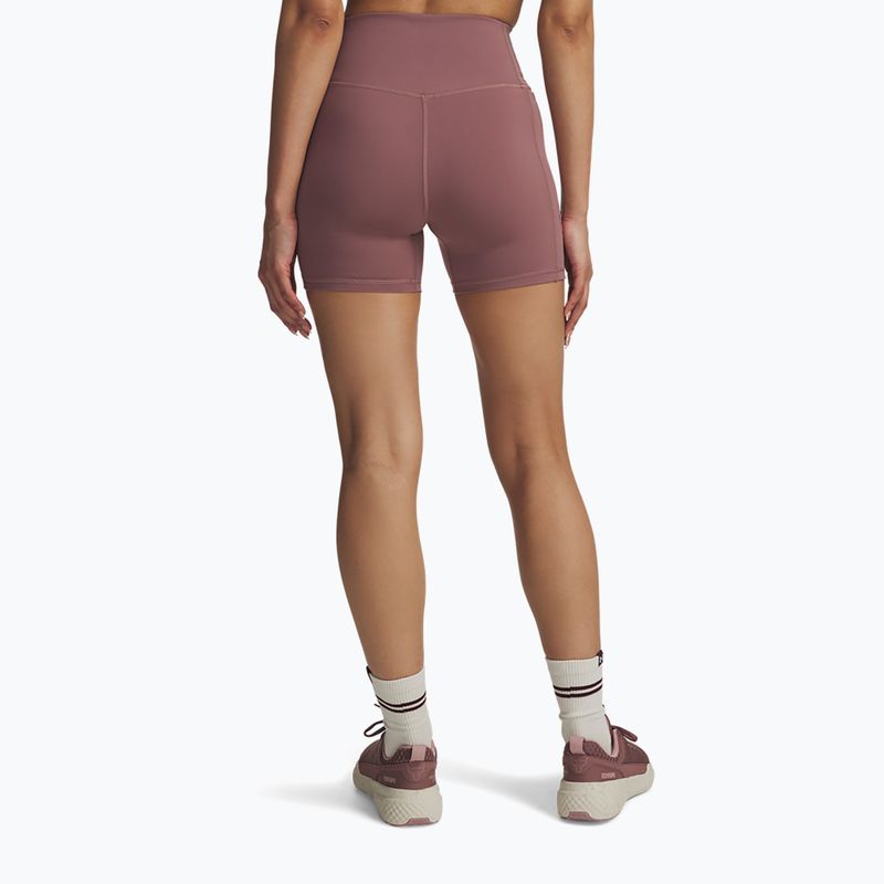 Шорти для тренувань жіночі Under Armour Project Rock Middie maroon mist/black 2