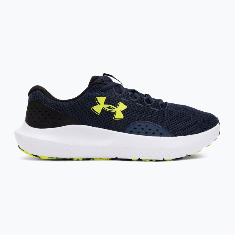 Кросівки для бігу чоловічі Under Armour Charged Surge 4 washed navy/black/high vis yellow 2