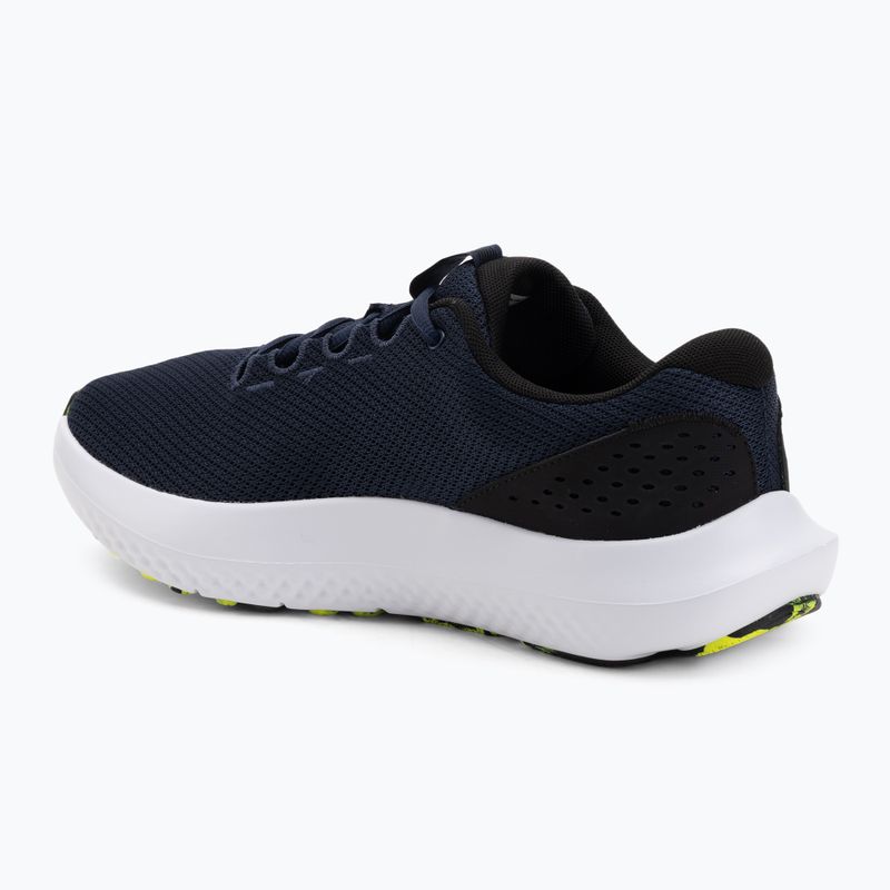 Кросівки для бігу чоловічі Under Armour Charged Surge 4 washed navy/black/high vis yellow 3