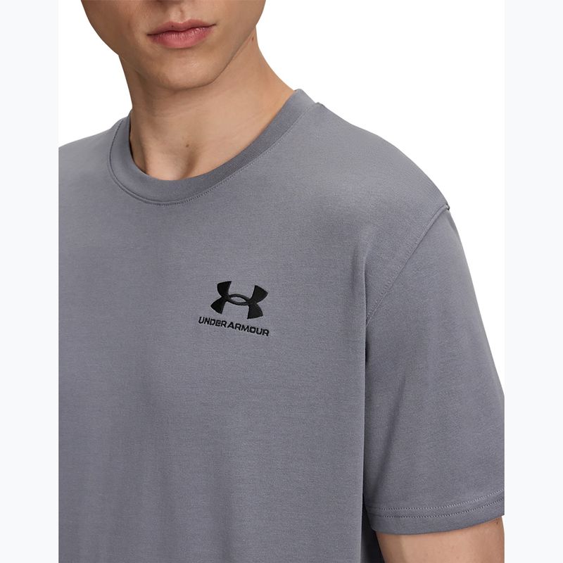 Футболка для тренувань чоловіча Under Armour Logo Emb Heavyweight titan gray/black 3